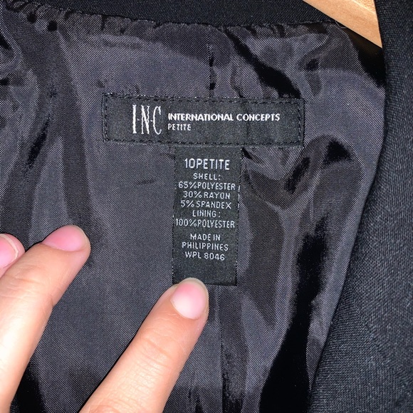 Size 10P INC All Black Formal Blazer - Picture 2 of 8